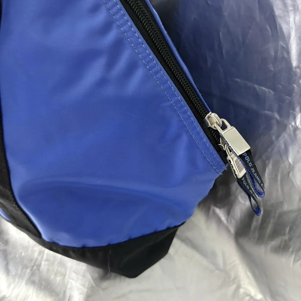 Ralph Lauren Polo Jeans‎ Co. Blue Nylon Zippered Tote Duffel Bag Gym Weekender